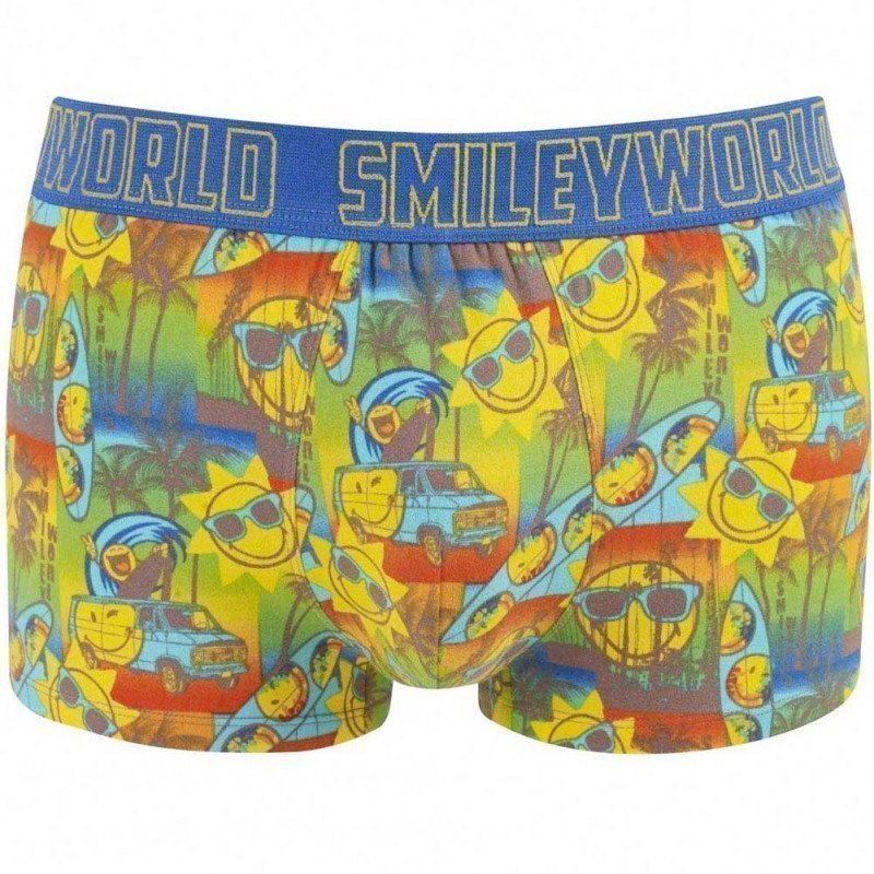 SMILEY WORLD Boxer Homme Coton COOL BEACH Multicolore