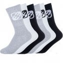 FREEGUN Lot de 6 paires de Chaussettes Homme Coton TENNIS Gris Blanc Noir