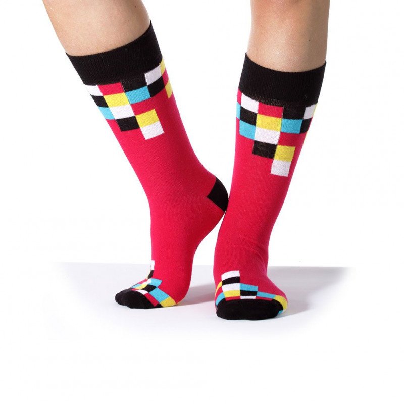 Chaussettes Homme SQA Rose et Bordeaux