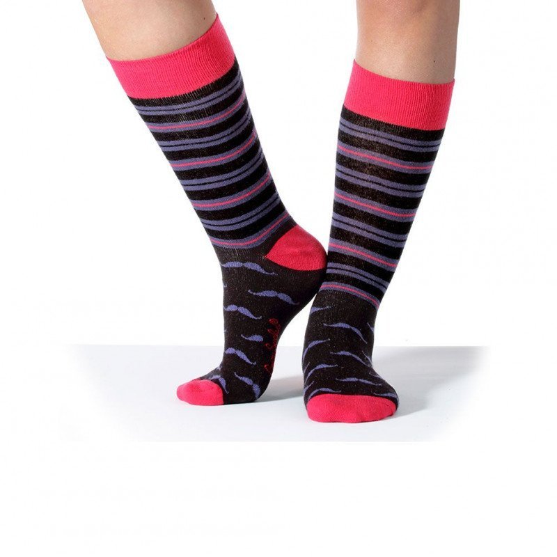 CRAZYSOCKS Chaussettes Homme Coton MOU Noir Rouge