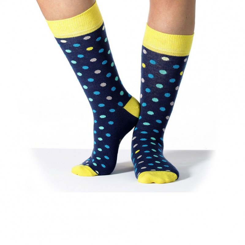 CRAZYSOCKS Chaussettes Homme Coton POJ Marine Jaune