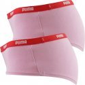 PUMA Lot de 2 Shortys Femme Coton ICONIC Pink Red