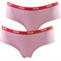 PUMA Lot de 2 Shortys Femme Coton ICONIC Pink Red