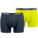 LOT DE 2 Boxer Sous-vêtements Homme GRAPHIC PRINT Bleu et Jaune