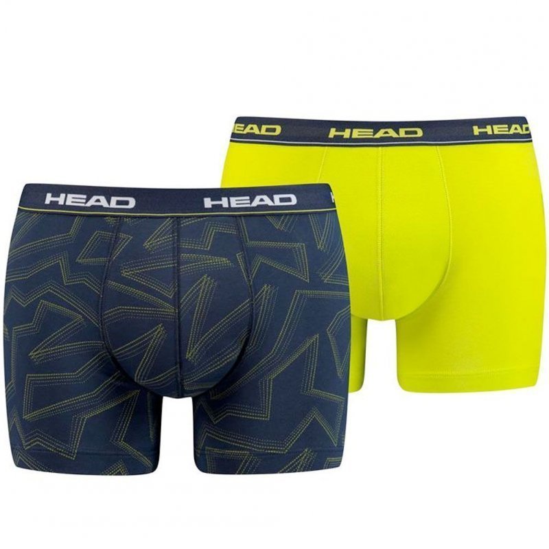 LOT DE 2 Boxer Sous-vêtements Homme GRAPHIC PRINT Bleu et Jaune