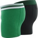 PUMA Lot de 2 Boxers Homme Coton PLACED LOGO Vert Anthracite