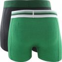 PUMA Lot de 2 Boxers Homme Coton PLACED LOGO Vert Anthracite