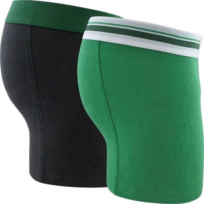 PUMA Lot de 2 Boxers Homme Coton PLACED LOGO Vert Anthracite