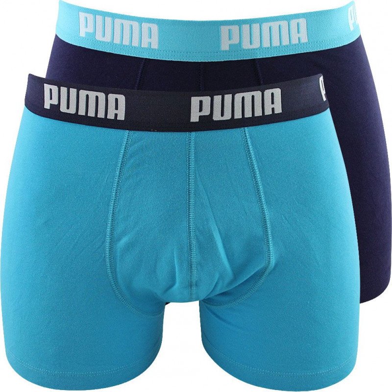 PUMA Lot de 2 Boxers Homme Coton BASIC Bleu Marine