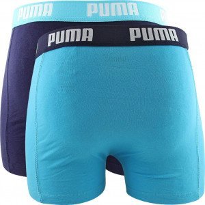 PUMA Lot de 2 Boxers Homme Coton BASIC Bleu Marine