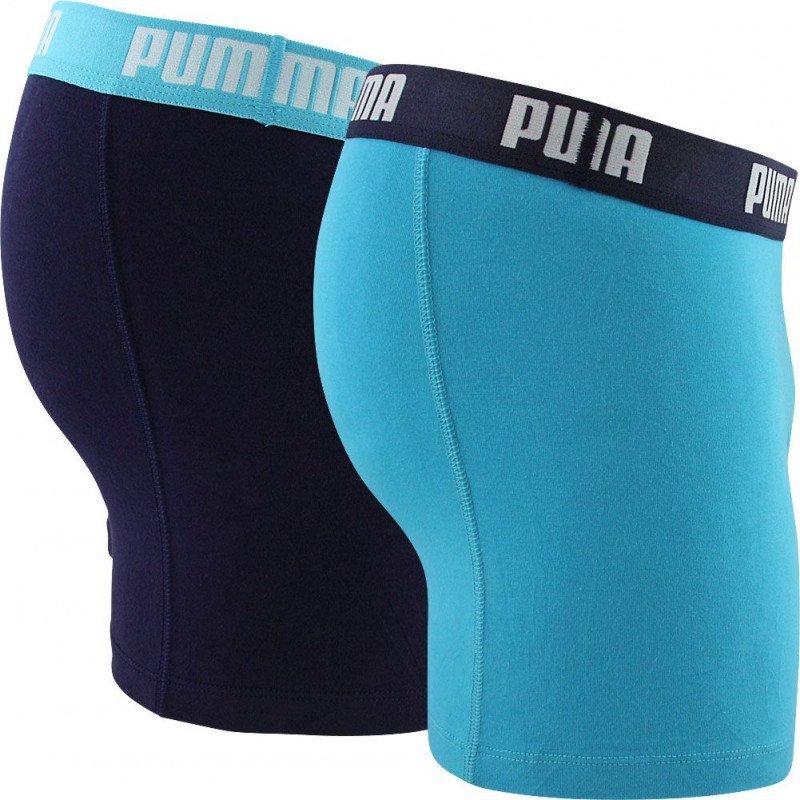 PUMA Lot de 2 Boxers Homme Coton BASIC Bleu Marine