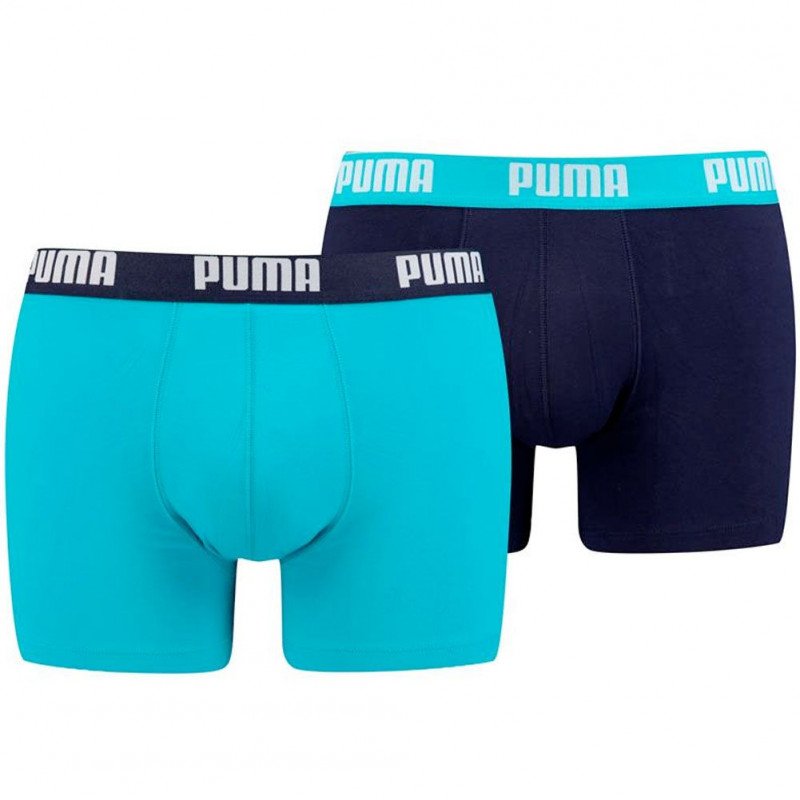 PUMA Lot de 2 Boxers Homme Coton BASIC Bleu Marine