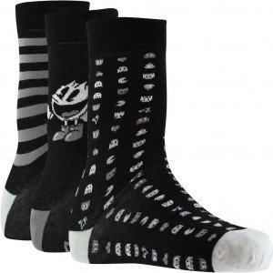 NO PUBLIK 3 paires Chaussettes Homme Coton BAW Noir Gris PACMAN
