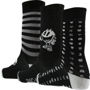NO PUBLIK 3 paires Chaussettes Homme Coton BAW Noir Gris PACMAN