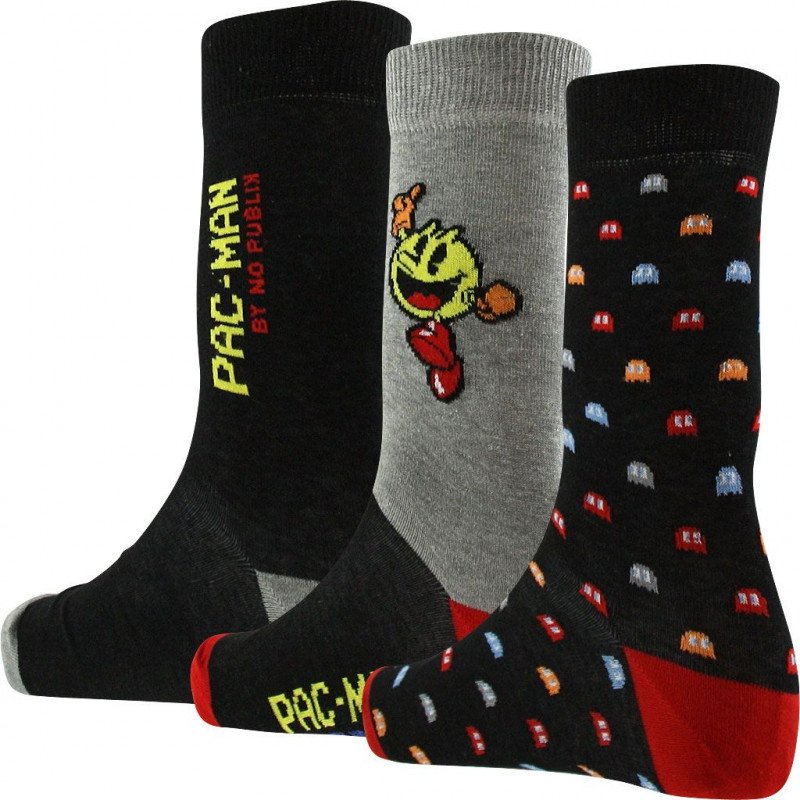 LOT DE 3 Chaussettes Chaussettes Homme CHARACTERS Noir et Rouge