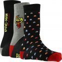 LOT DE 3 Chaussettes Chaussettes Homme CHARACTERS Noir et Rouge