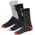 LOT DE 3 Chaussettes Chaussettes Homme CHARACTERS Noir et Rouge