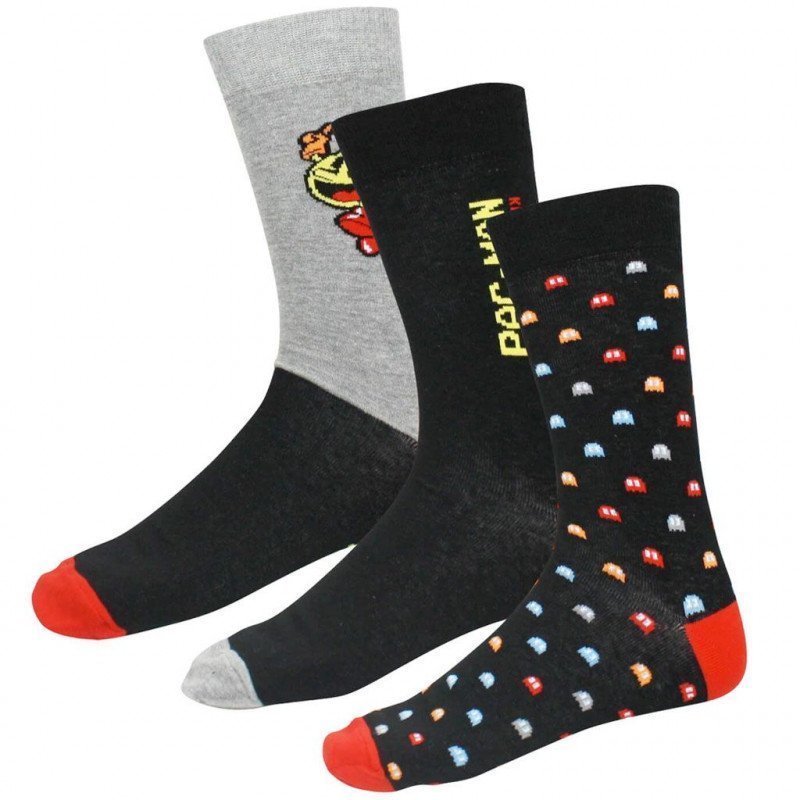 LOT DE 3 Chaussettes Chaussettes Homme CHARACTERS Noir et Rouge