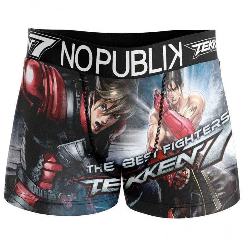 NO PUBLIK Boxer Homme Microfibre STYLE Gris Rouge TEKKEN