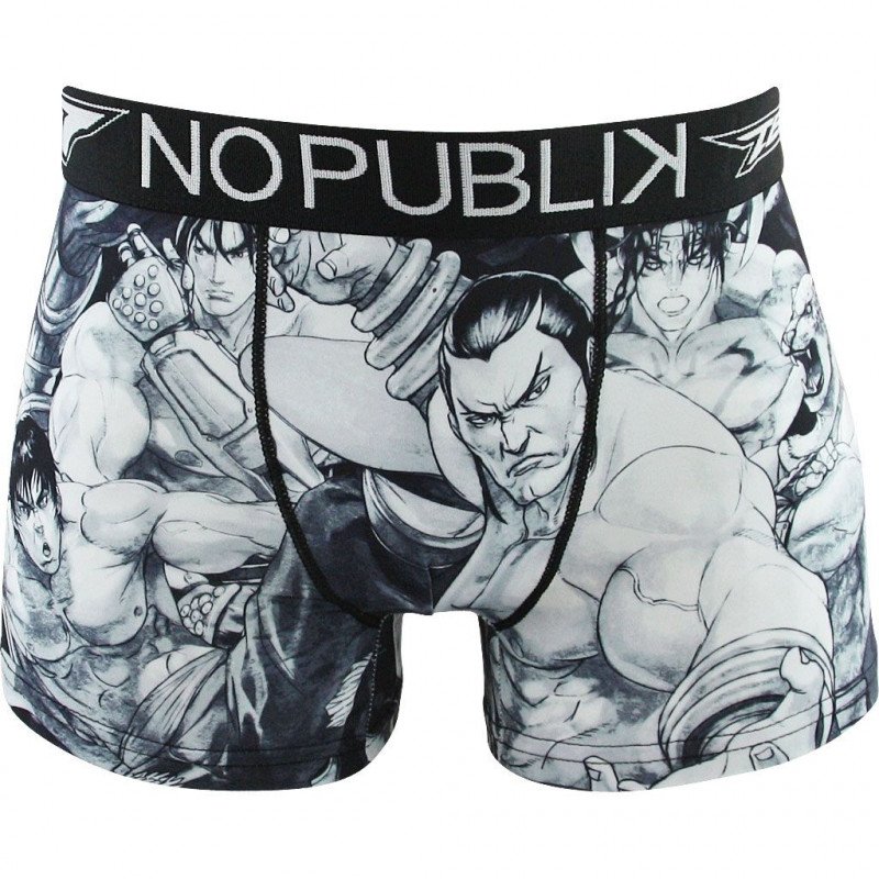 NO PUBLIK Boxer Homme Microfibre VINTAGE Noir Gris TEKKEN