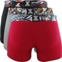 NO PUBLIK Lot de 3 Boxers Homme Coton BEST FIGHT Rouge Noir Gris TEKKEN