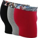 NO PUBLIK Lot de 3 Boxers Homme Coton BEST FIGHT Rouge Noir Gris TEKKEN