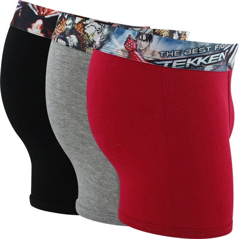 LOT DE 3 Boxer Sous-vêtements Homme BEST FIGHT Rouge et Gris