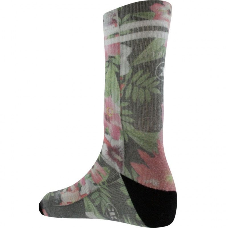 Chaussettes Homme JUNGLE FLOWERS Noir et Rose