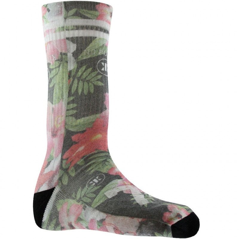 Chaussettes Homme JUNGLE FLOWERS Noir et Rose