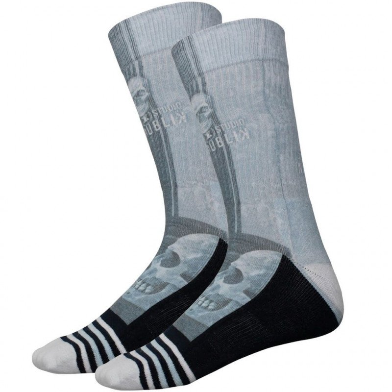 NO PUBLIK Chaussettes Homme Coton SKULL Noir Gris