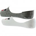 LOT DE 2 Invisibles Chaussettes Mixte LOW RISE Gris et Blanc