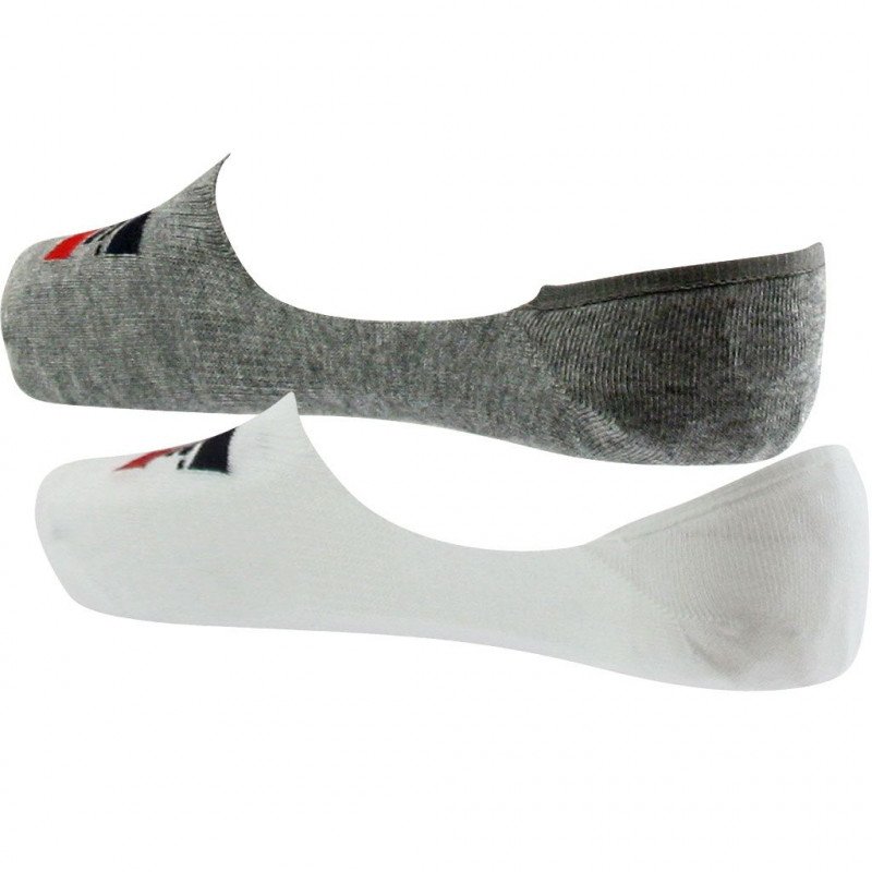 LOT DE 2 Invisibles Chaussettes Mixte LOW RISE Gris et Blanc