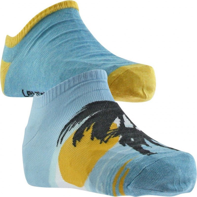 LOT DE 2 Socquettes Chaussettes Mixte SUNSET Bleu et Jaune