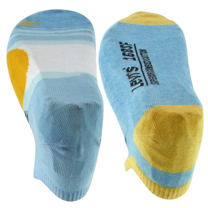 LOT DE 2 Socquettes Chaussettes Mixte SUNSET Bleu et Jaune