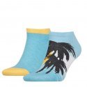 LOT DE 2 Socquettes Chaussettes Mixte SUNSET Bleu et Jaune