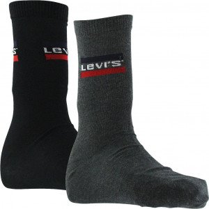 LEVI'S 2 paires Chaussettes Mixte Coton SPRTSWR Anthracite Noir