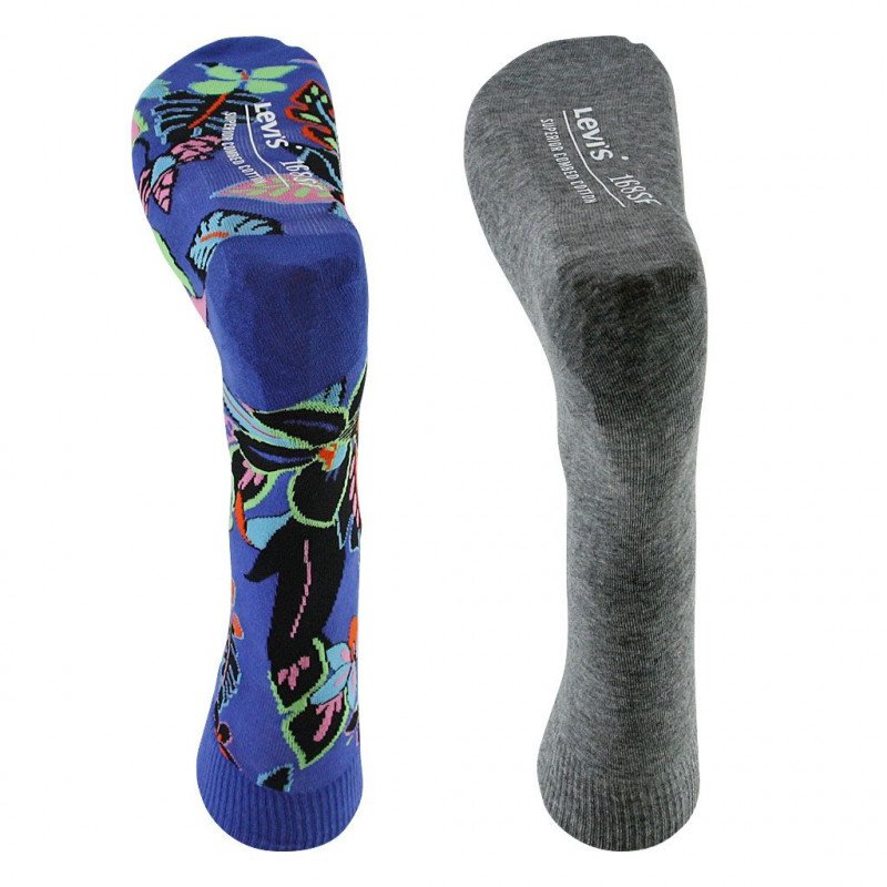 LOT DE 2 Chaussettes Chaussettes Homme WIGGLY FLOWER Bleu et Multicolore
