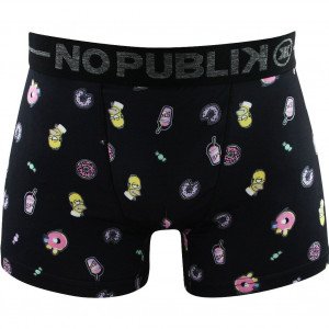 NO PUBLIK Boxer Homme DONUT'S HOMER Noir Jaune Rose THE SIMPSONS