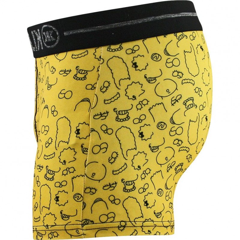 NO PUBLIK Boxer Homme Microfibre ABSTRACT Jaune Noir THE SIMPSONS