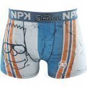 NO PUBLIK Boxer Homme Microfibre RETRO BART Cyan Orange THE SIMPSONS