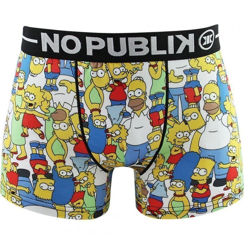 NO PUBLIK Boxer Homme Microfibre FUNKY COLOR Blanc Multicolore THE SIMPSONS