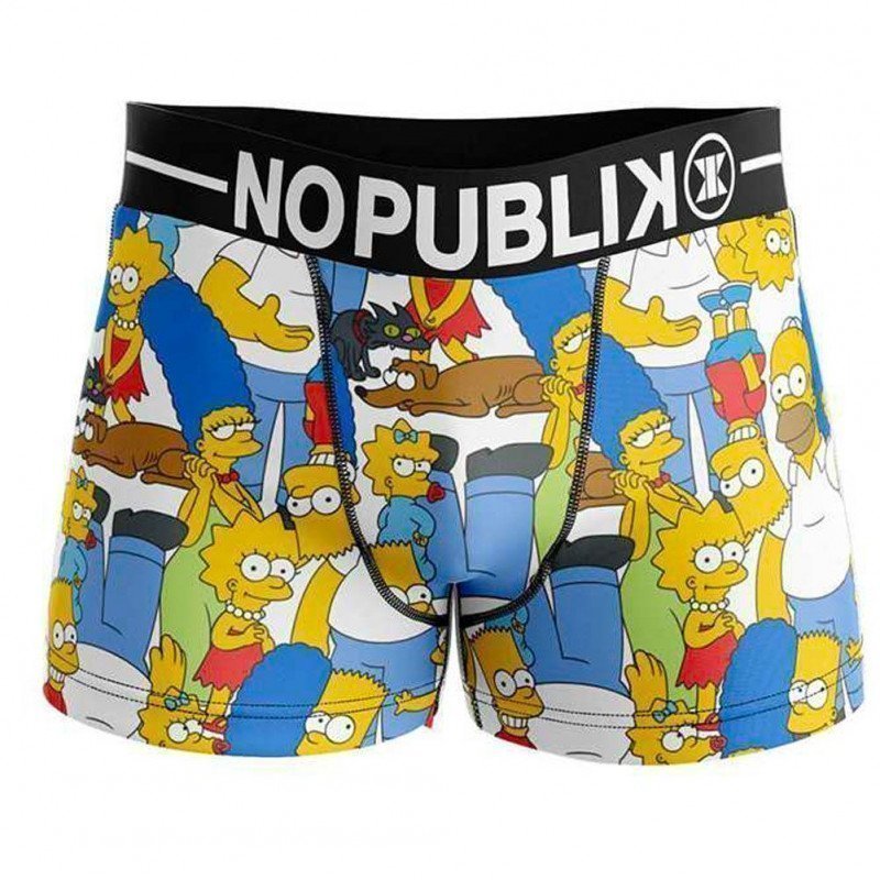 NO PUBLIK Boxer Homme Microfibre FUNKY COLOR Blanc Multicolore THE SIMPSONS