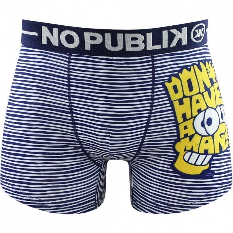 Boxer Homme BART STRIPES Bleu et Blanc