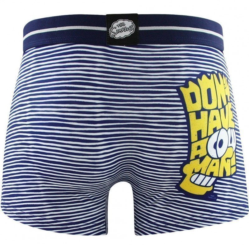 NO PUBLIK Boxer Homme Microfibre BART STRIPES Bleu Blanc THE SIMPSONS