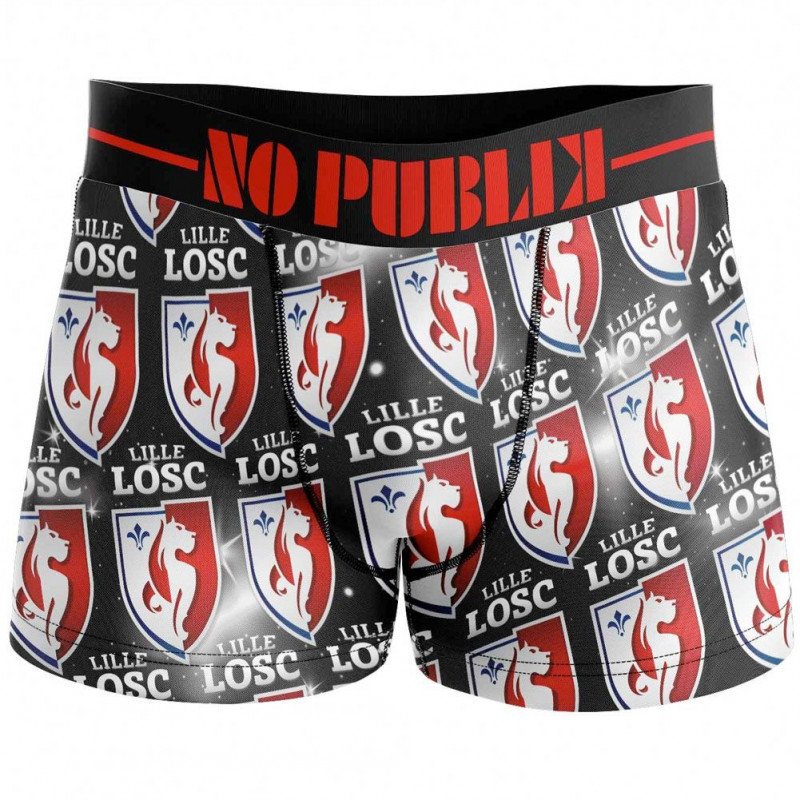 NO PUBLIK Boxer Homme Microfibre SPARKLING VICTORY Noir Rouge LOSC