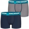 FREEGUN Lot de 2 Boxers Homme Coton BCX2ASS13 Souris Marine