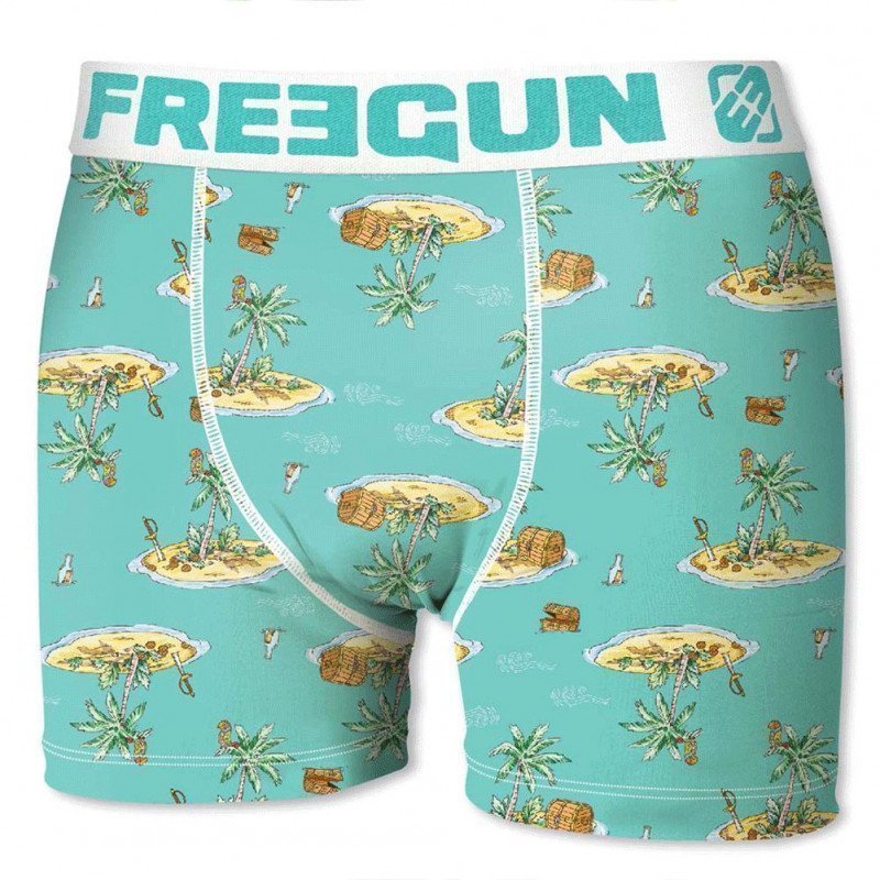 FREEGUN Boxer Homme Microfibre PAR Bleu PREMIUM