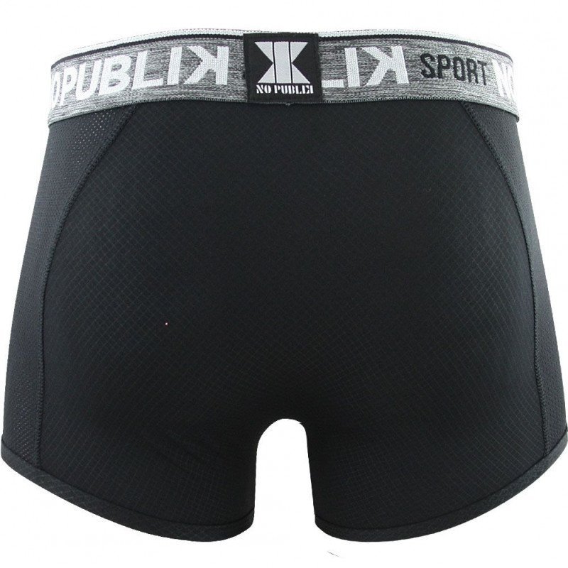 NO PUBLIK Boxer Homme Microcoton MESH Noir Gris