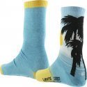 LEVI'S Lot de 2 paires de Chaussettes Mixte Coton SUNSET Cyan Jaune