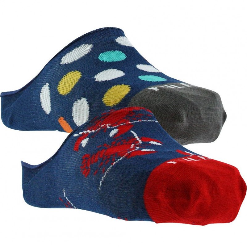 LOT DE 2 Socquettes Chaussettes Mixte ÉCREVISSE Rouge et Marine